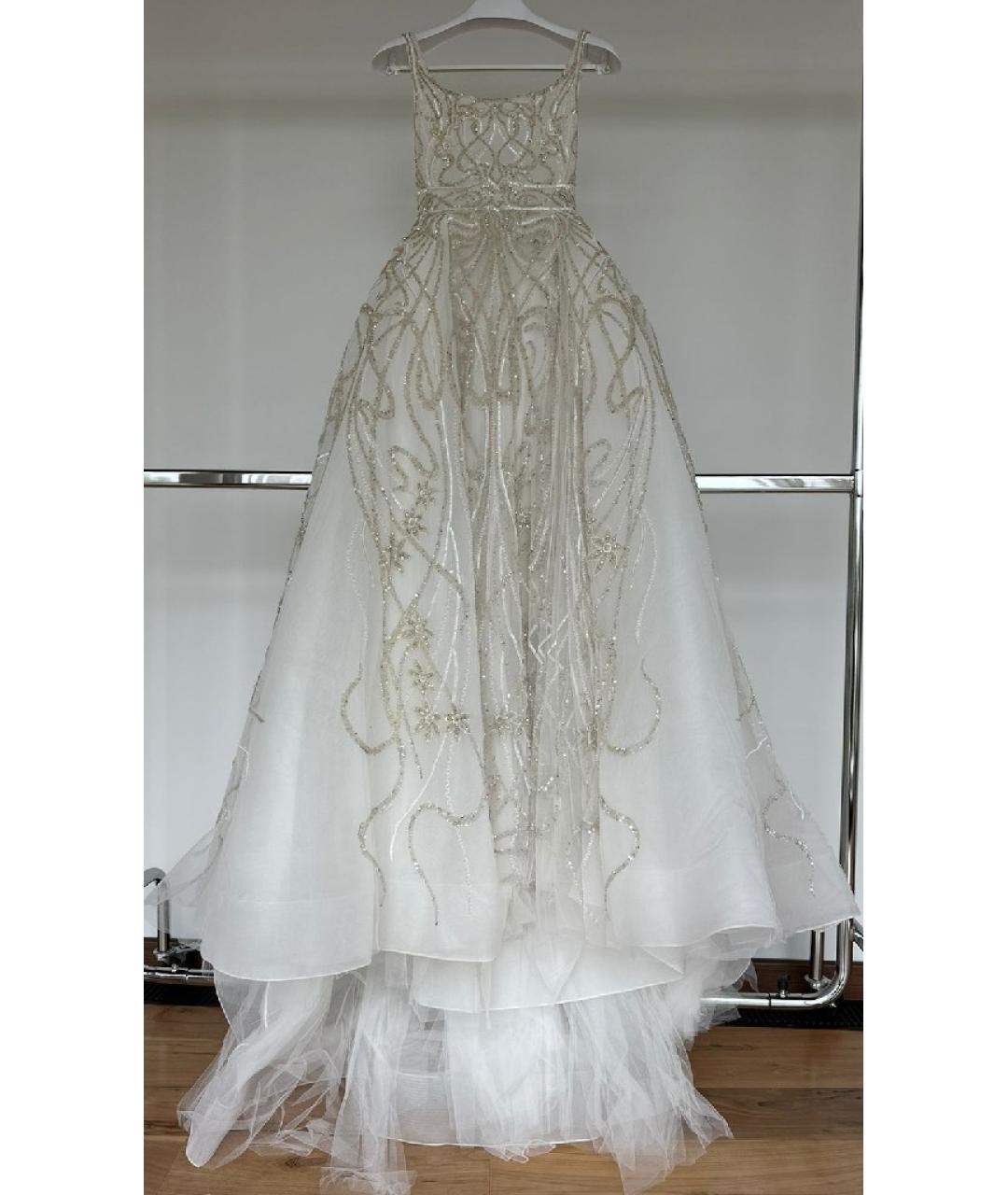 ZUHAIR MURAD Бежевое шелковое свадебное платье, фото 6