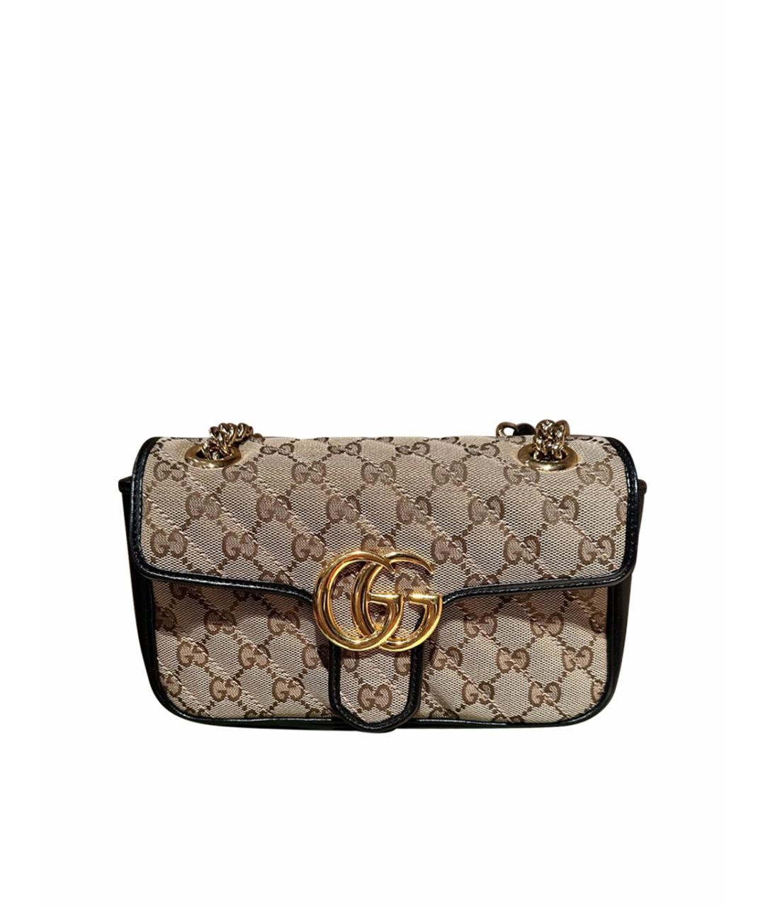 GUCCI Бежевая тканевая сумка через плечо, фото 1