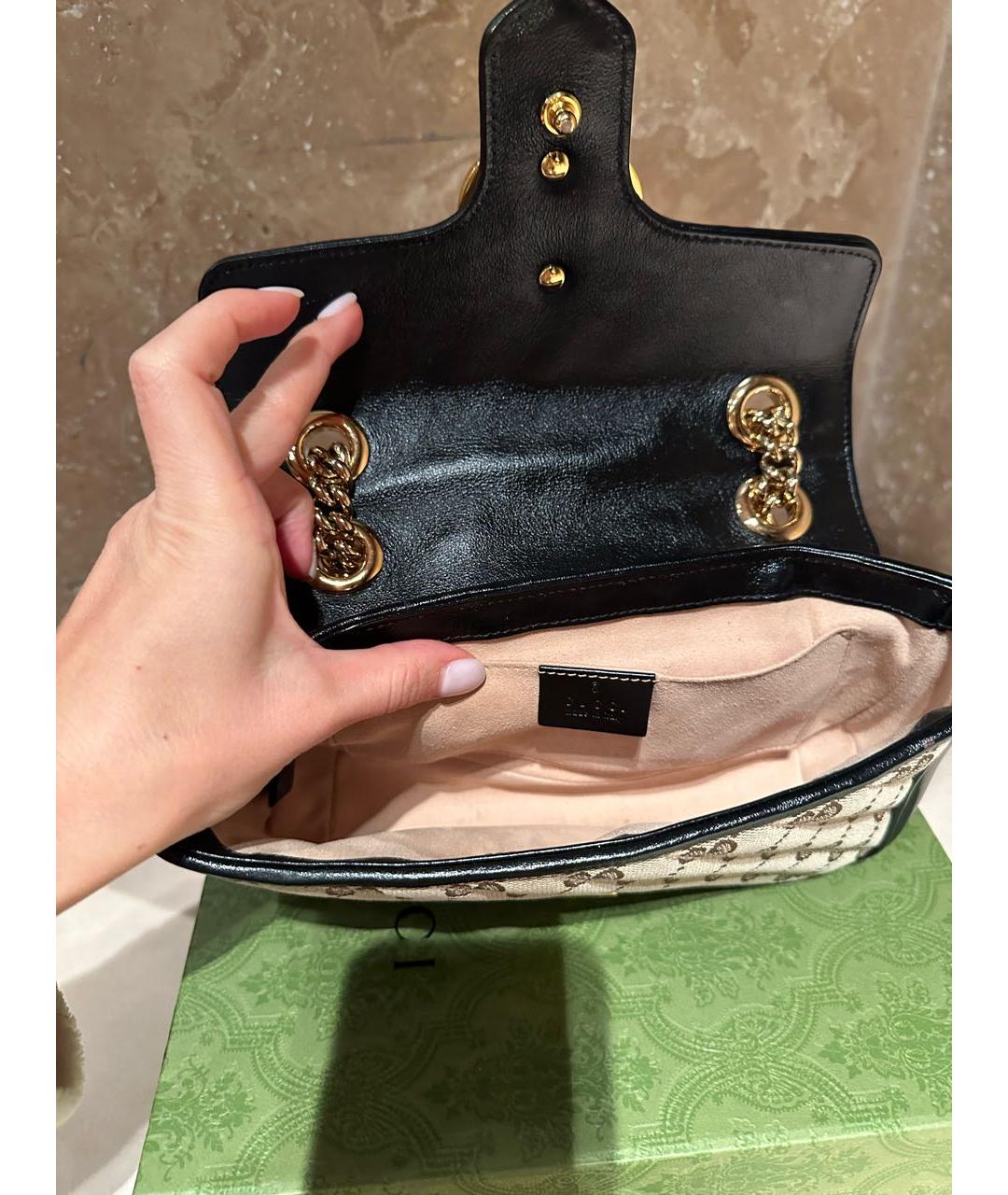 GUCCI Бежевая тканевая сумка через плечо, фото 4