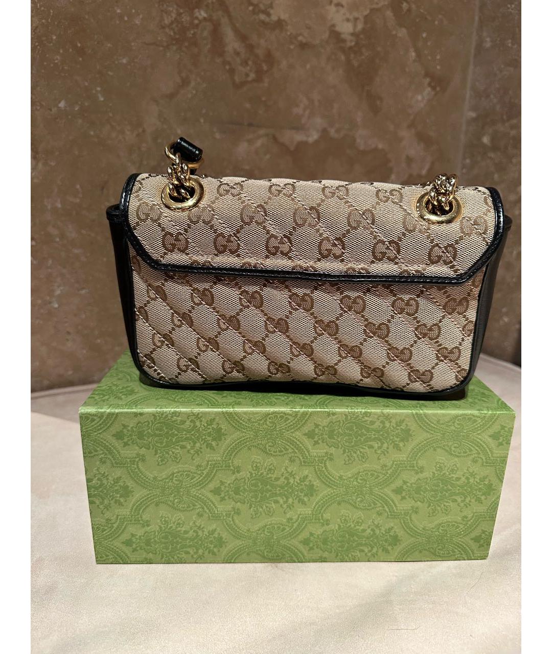 GUCCI Бежевая тканевая сумка через плечо, фото 3