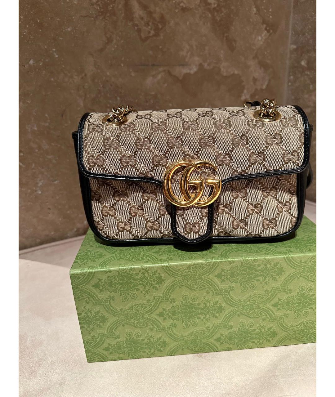 GUCCI Бежевая тканевая сумка через плечо, фото 6