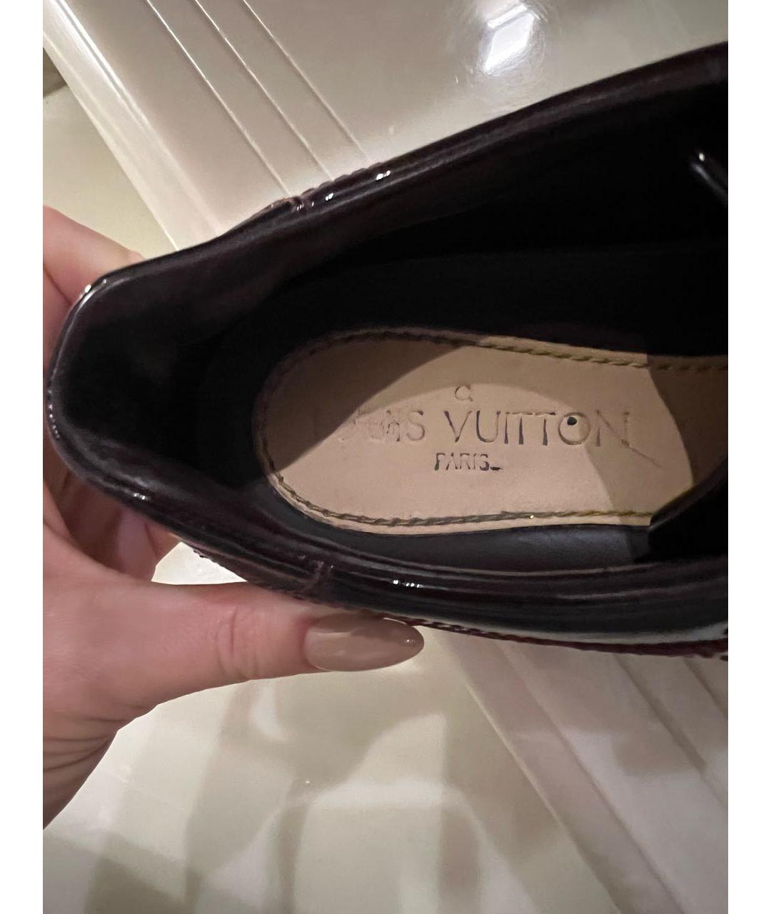 LOUIS VUITTON PRE-OWNED Бордовые кеды из лакированной кожи, фото 3