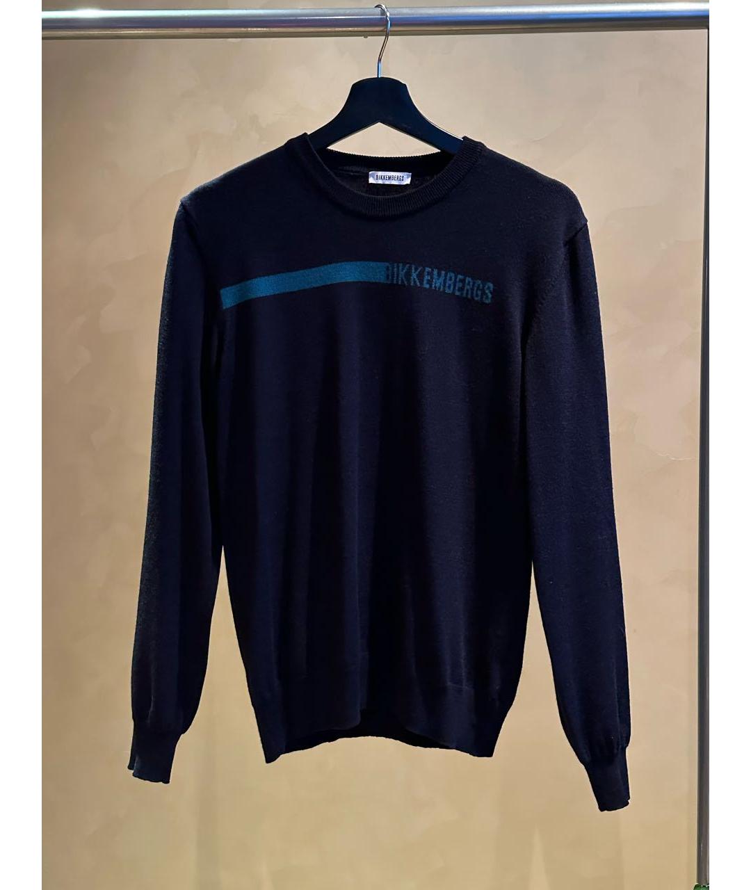 BIKKEMBERGS Темно-синий шерстяной джемпер / свитер, фото 9