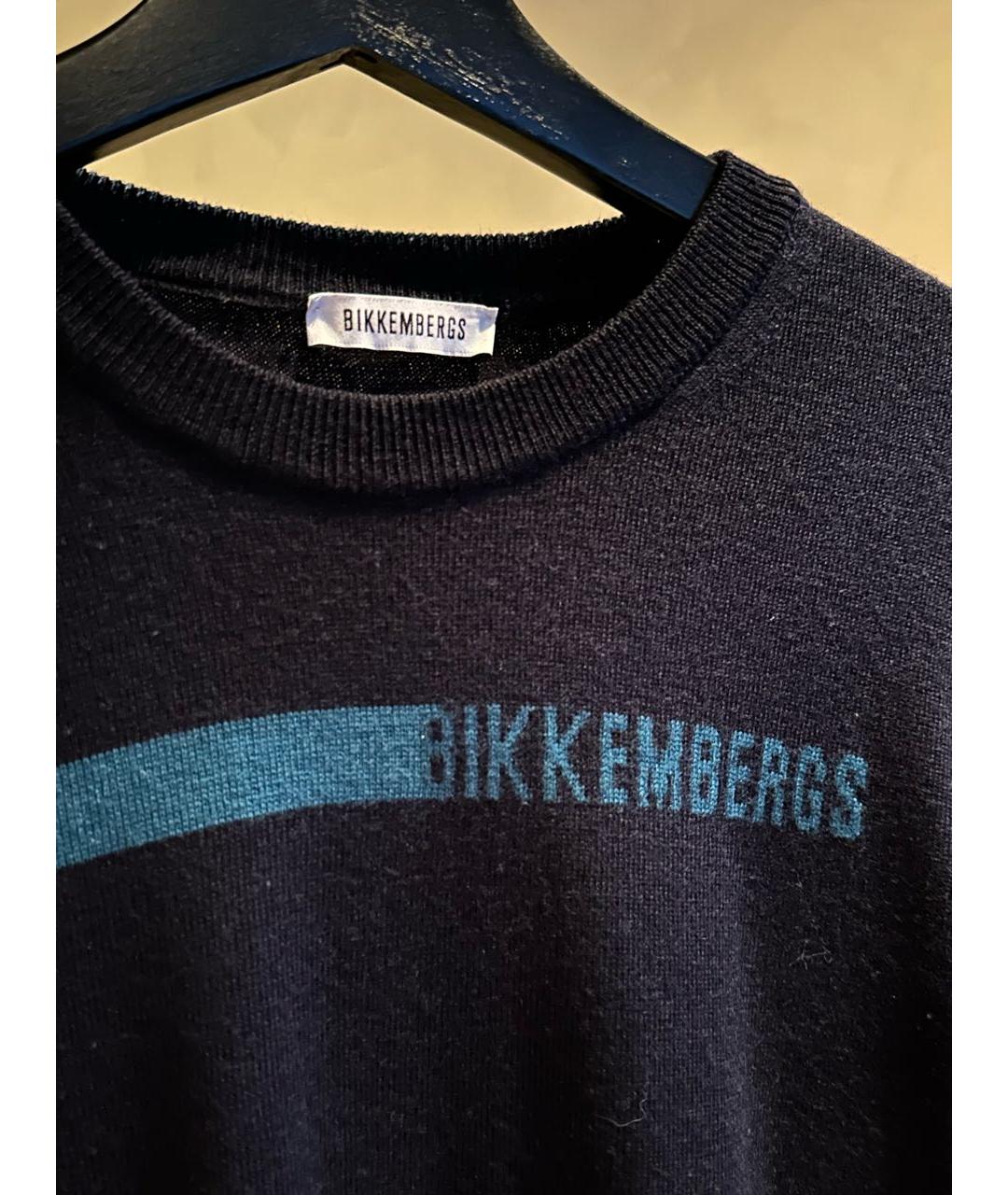 BIKKEMBERGS Темно-синий шерстяной джемпер / свитер, фото 4