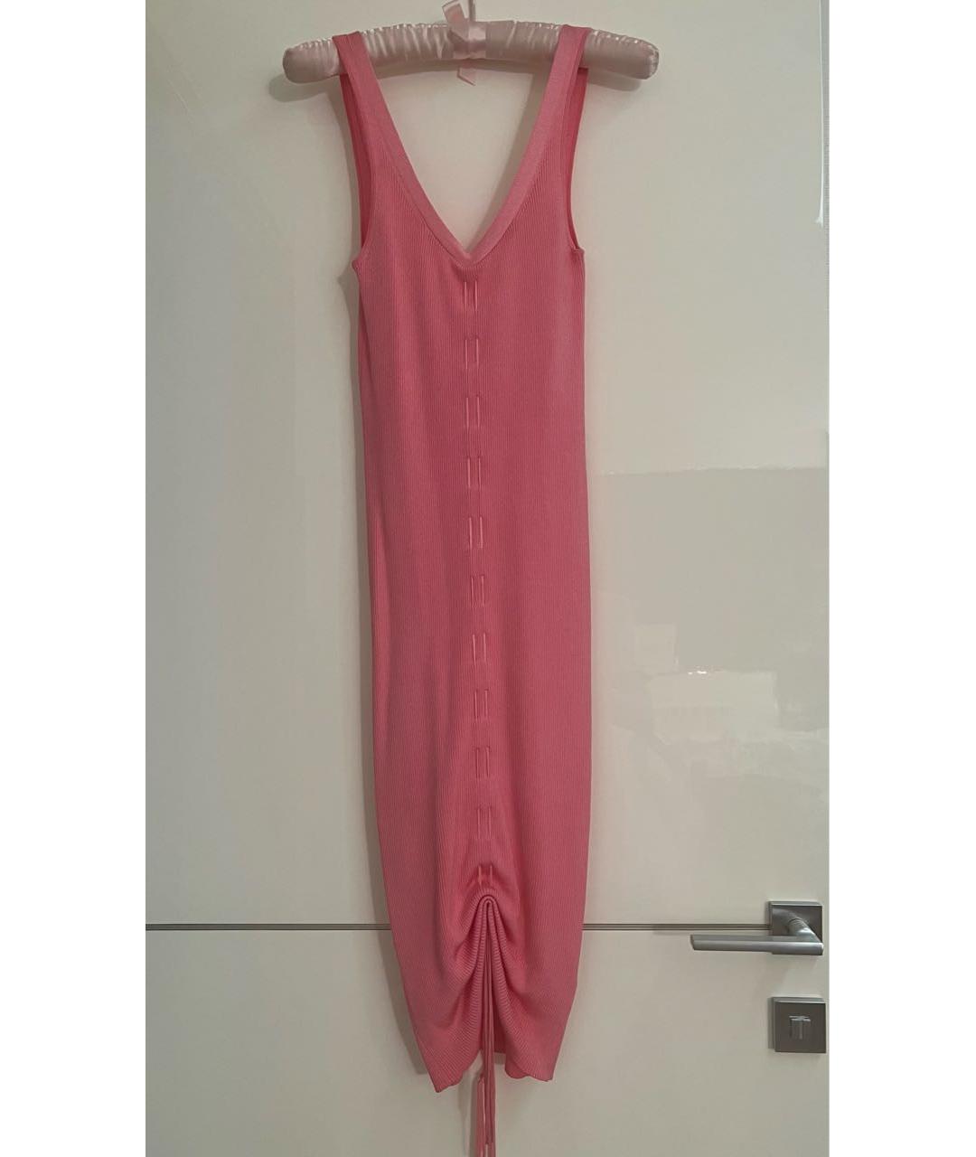 HELMUT LANG Розовое вискозное повседневное платье, фото 5