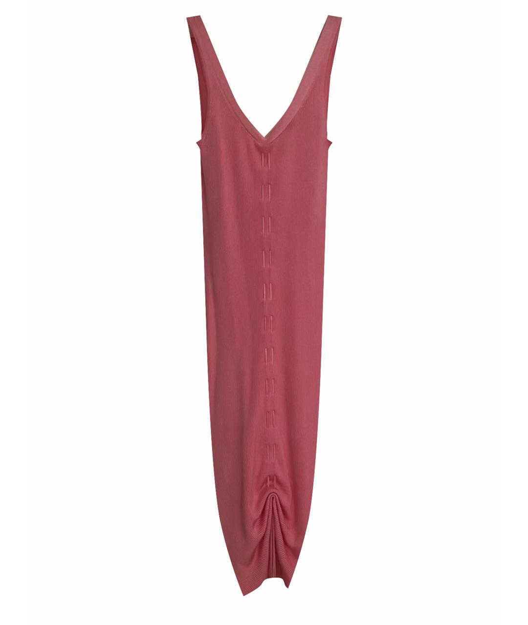 HELMUT LANG Розовое вискозное повседневное платье, фото 1
