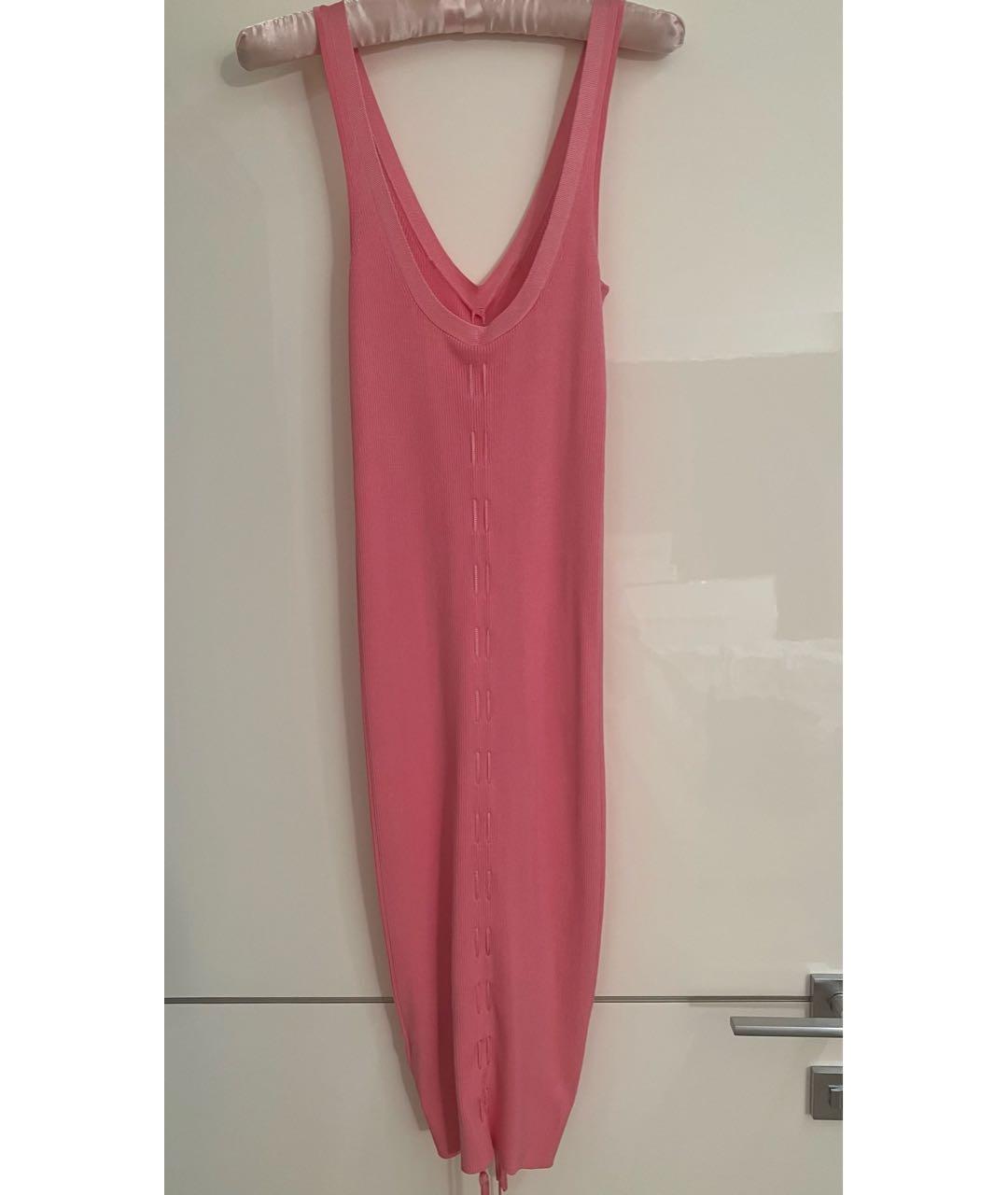 HELMUT LANG Розовое вискозное повседневное платье, фото 2