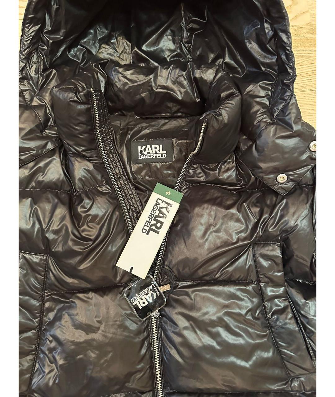 KARL LAGERFELD Черный полиэстеровый пуховик, фото 3