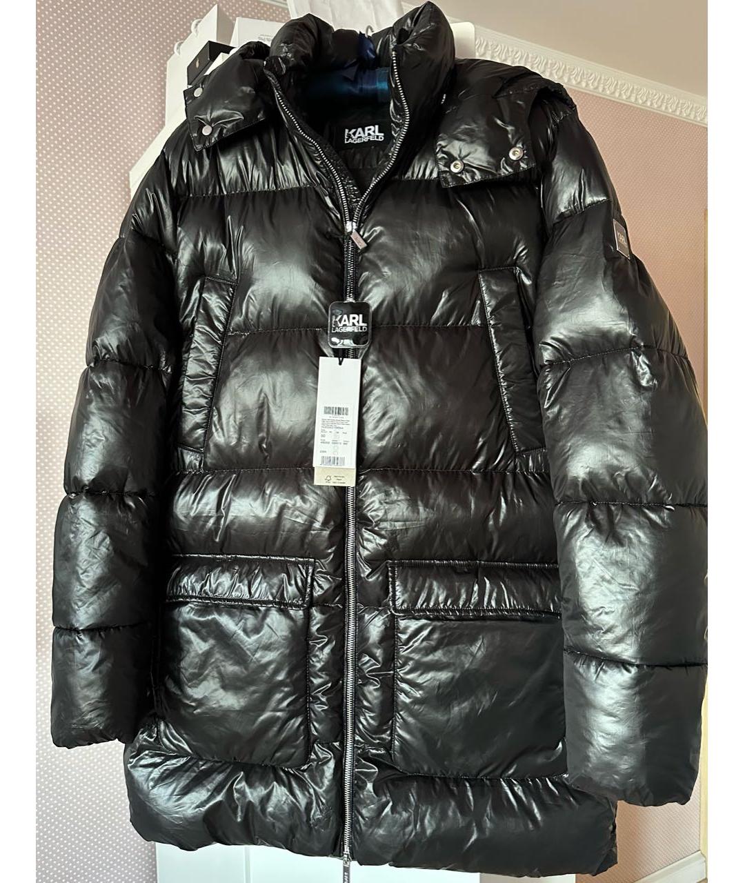 KARL LAGERFELD Черный полиэстеровый пуховик, фото 4