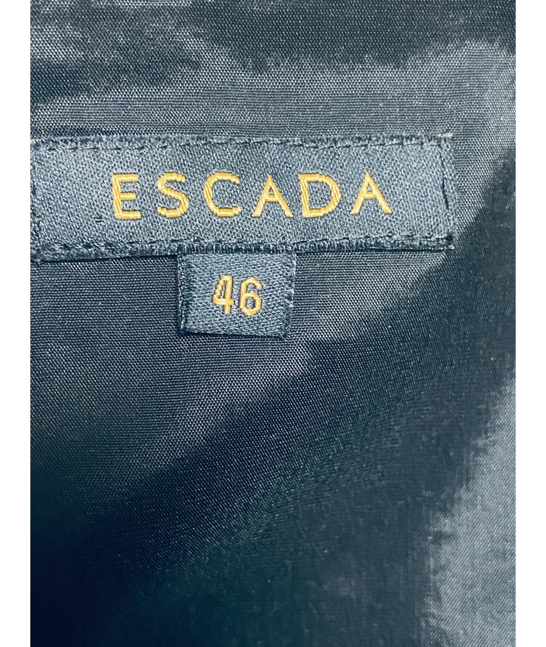 ESCADA Черная хлопко-эластановая юбка миди, фото 3
