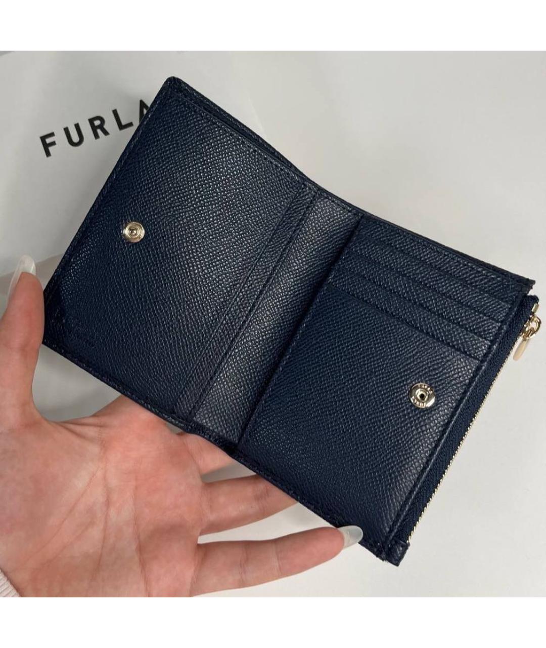 FURLA Темно-синий кожаный кошелек, фото 2
