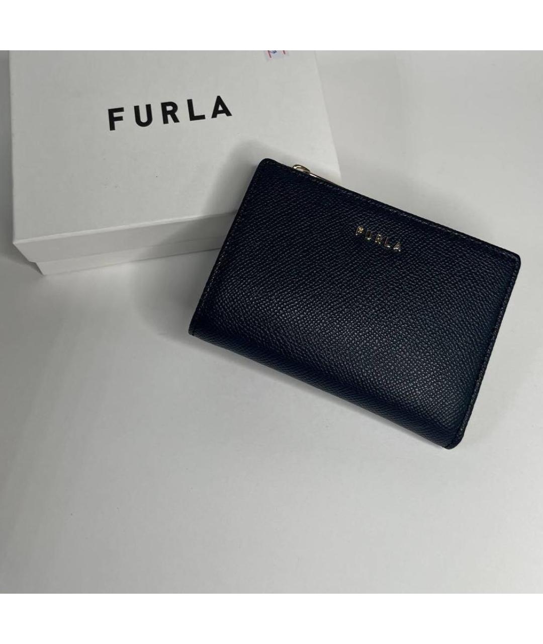 FURLA Темно-синий кожаный кошелек, фото 4