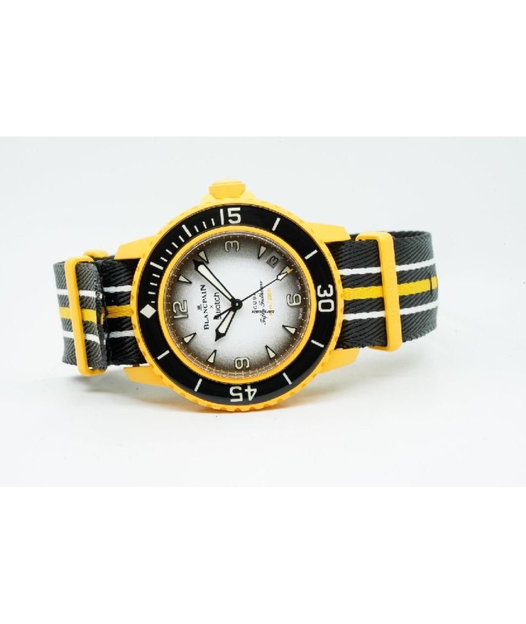 Blancpain Желтые стальные часы, фото 2