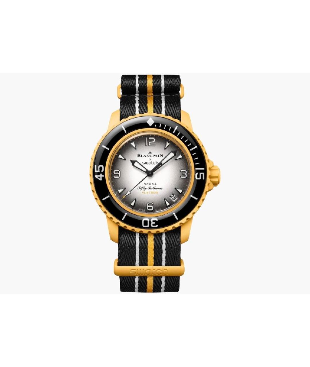 Blancpain Желтые стальные часы, фото 9