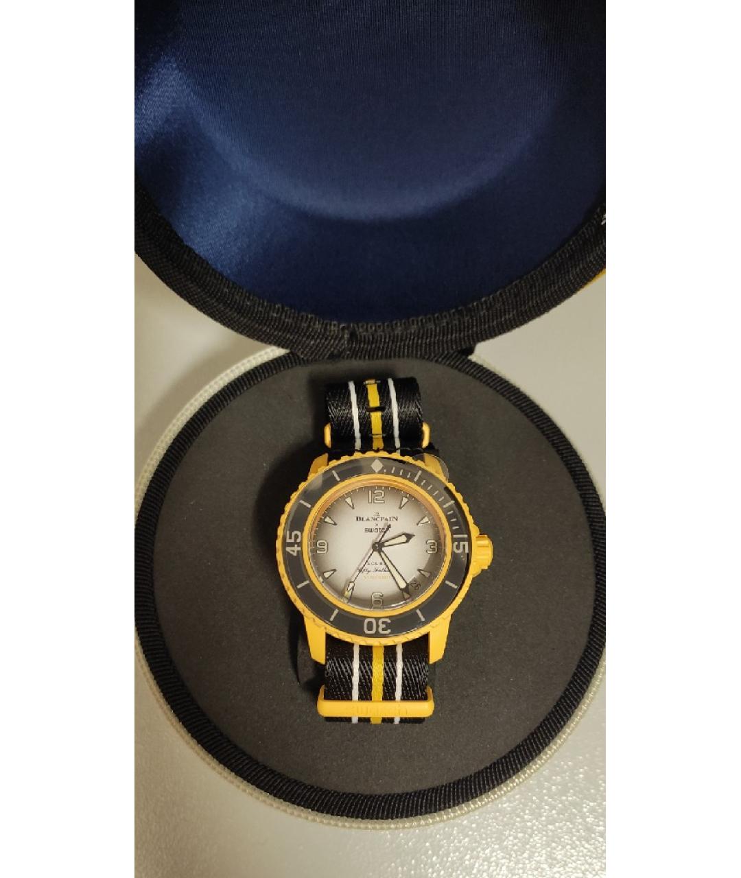 Blancpain Желтые стальные часы, фото 4