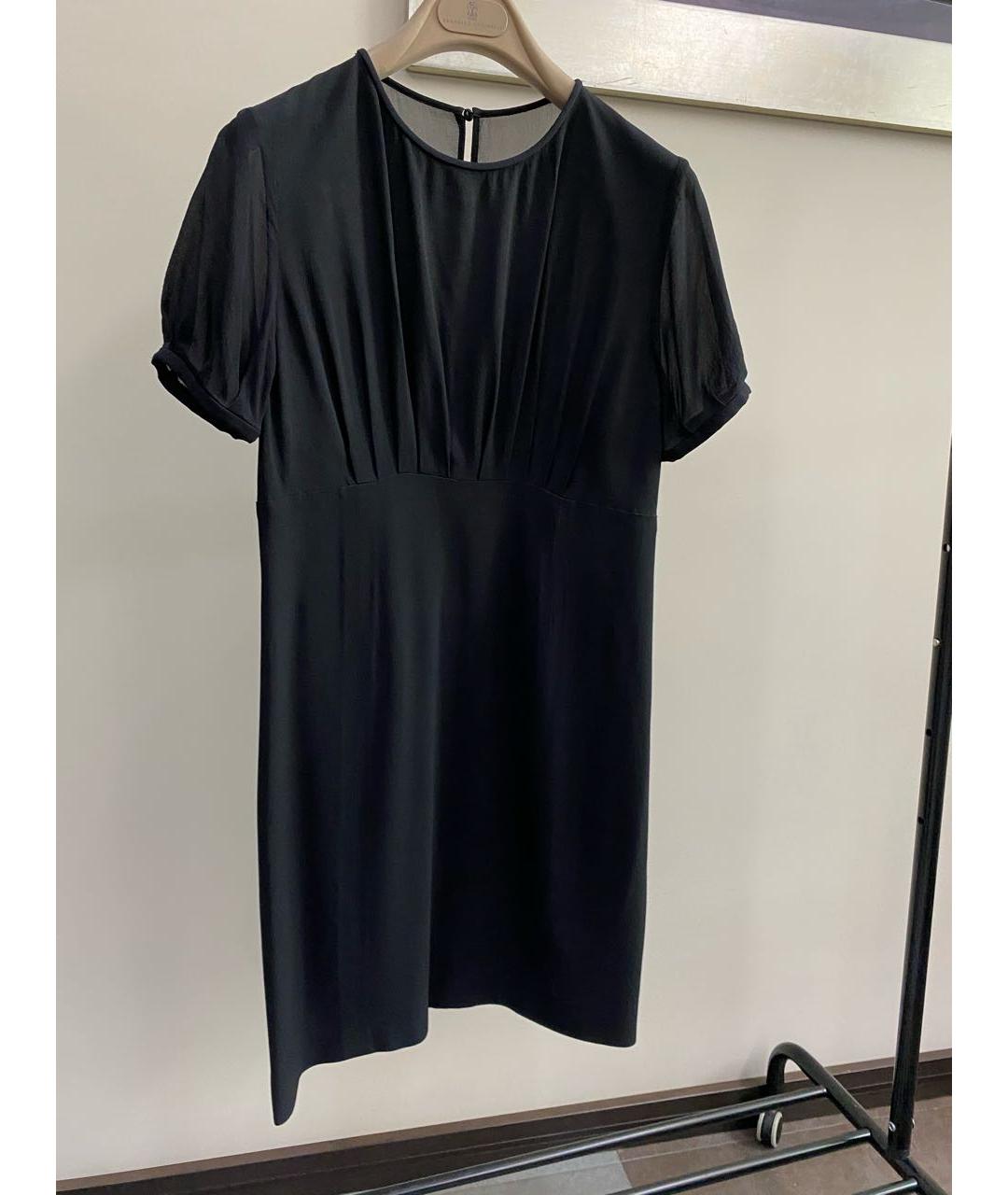 SAINT LAURENT Черное шелковое коктейльное платье, фото 5