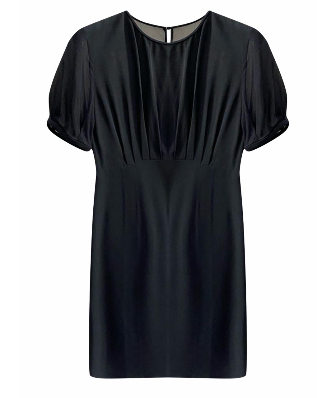 SAINT LAURENT Черное шелковое коктейльное платье, фото 1