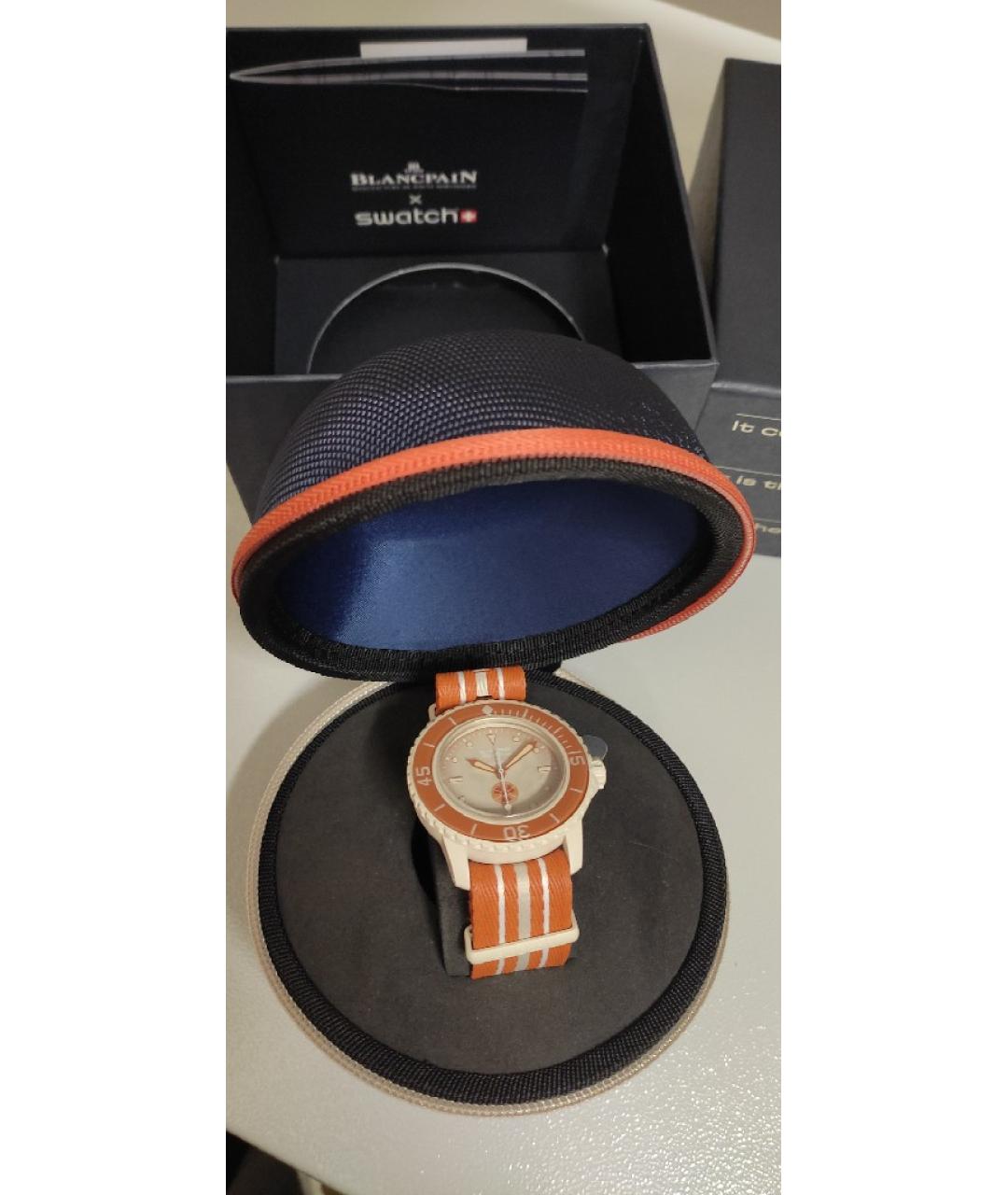 Blancpain Оранжевое стальные часы, фото 7
