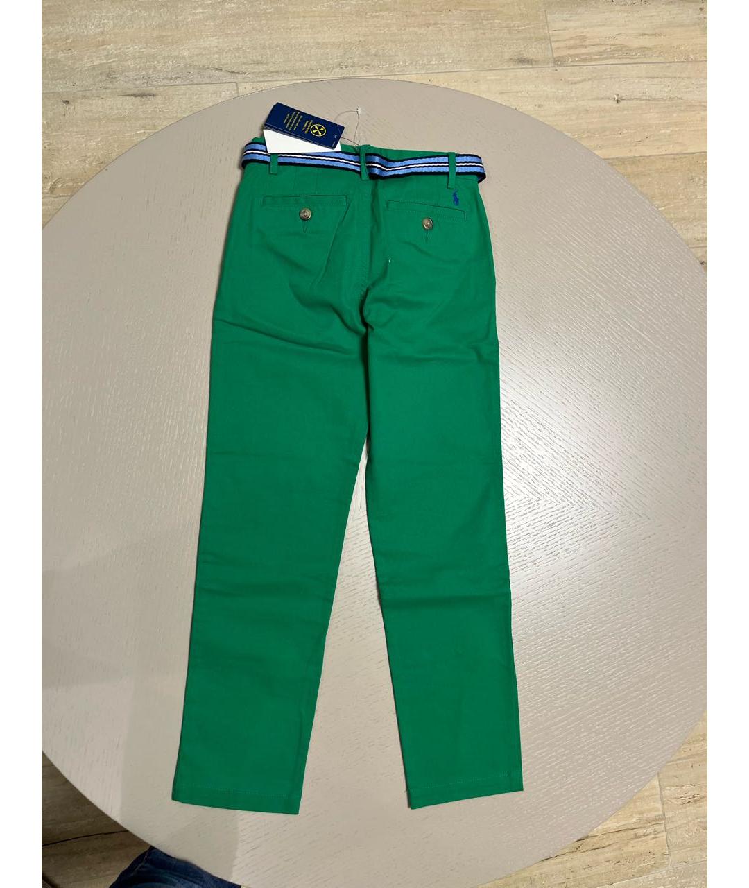 POLO RALPH LAUREN Зеленые хлопковые брюки и шорты, фото 2