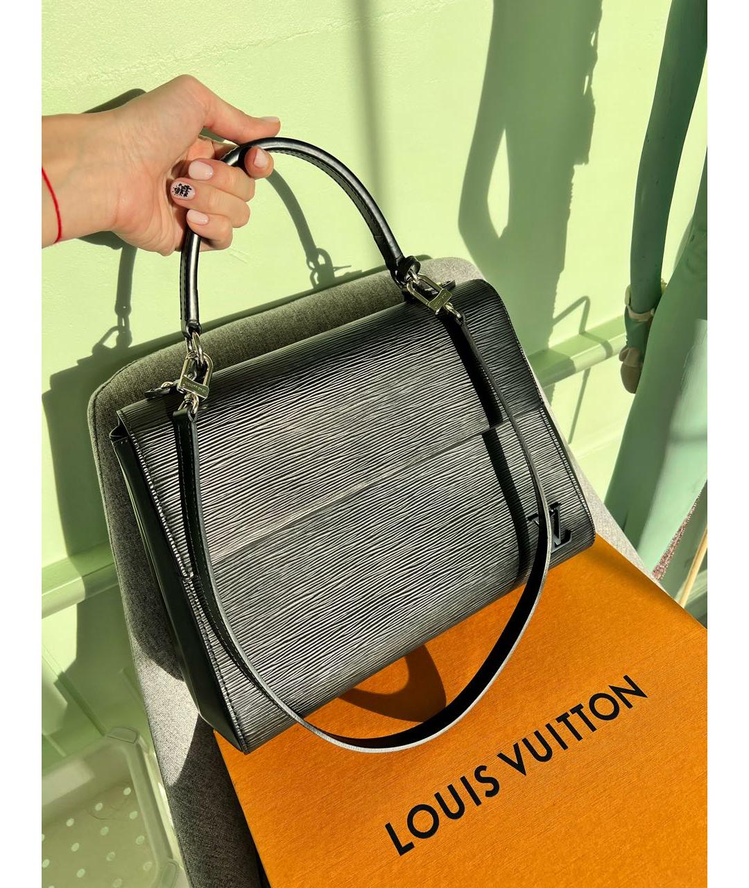 LOUIS VUITTON PRE-OWNED Черная кожаная сумка с короткими ручками, фото 8