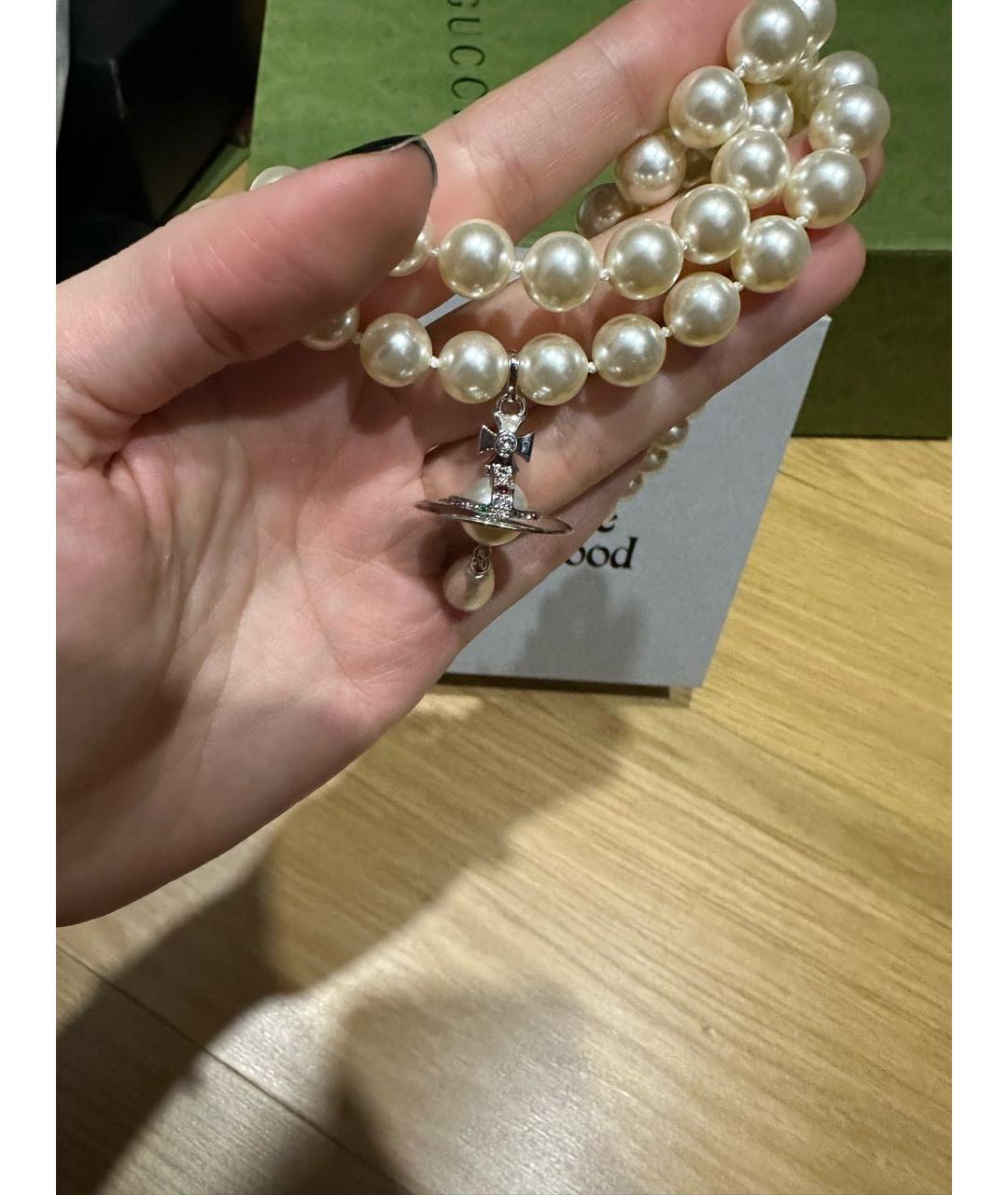 VIVIENNE WESTWOOD Белое жемчужное колье, фото 4