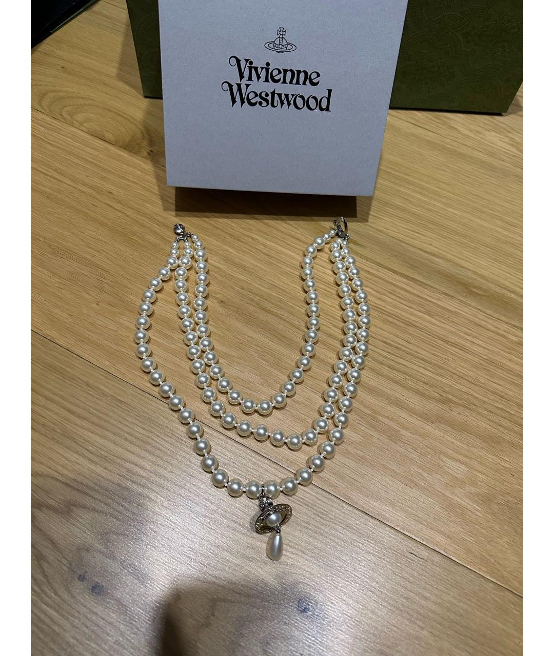 VIVIENNE WESTWOOD Белое жемчужное колье, фото 7