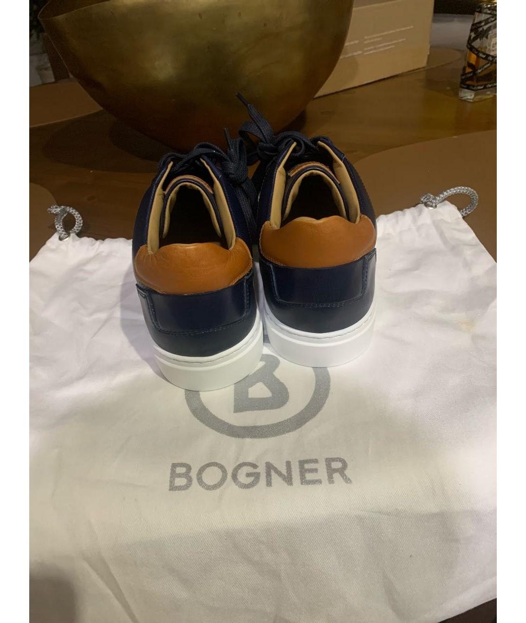 BOGNER Темно-синие кожаные низкие кроссовки / кеды, фото 4