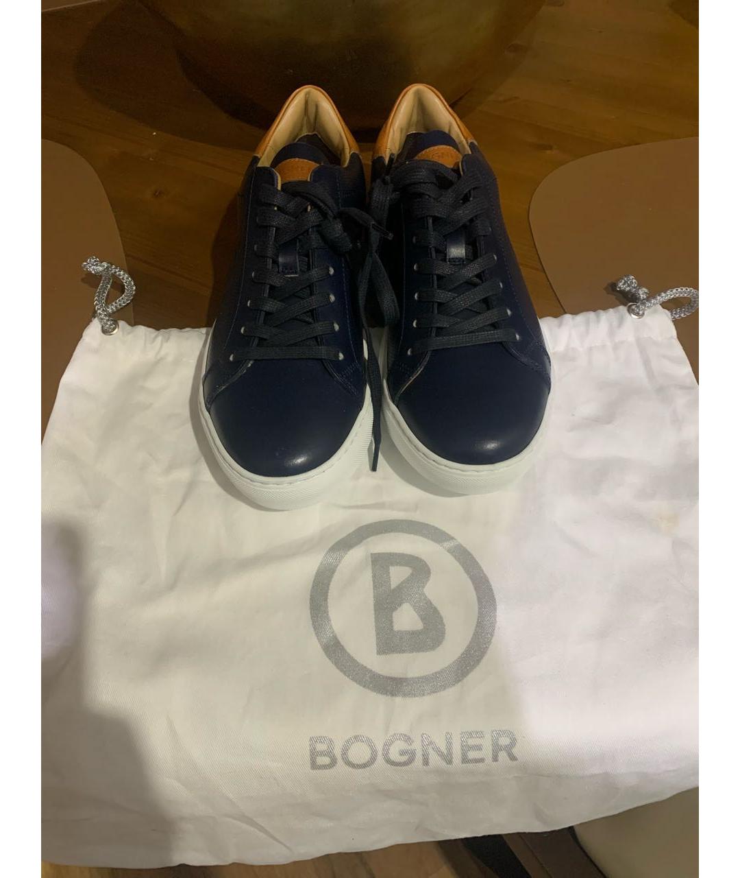 BOGNER Темно-синие кожаные низкие кроссовки / кеды, фото 2