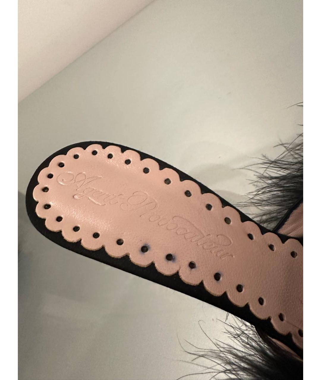 AGENT PROVOCATEUR Черные текстильные мюли, фото 5