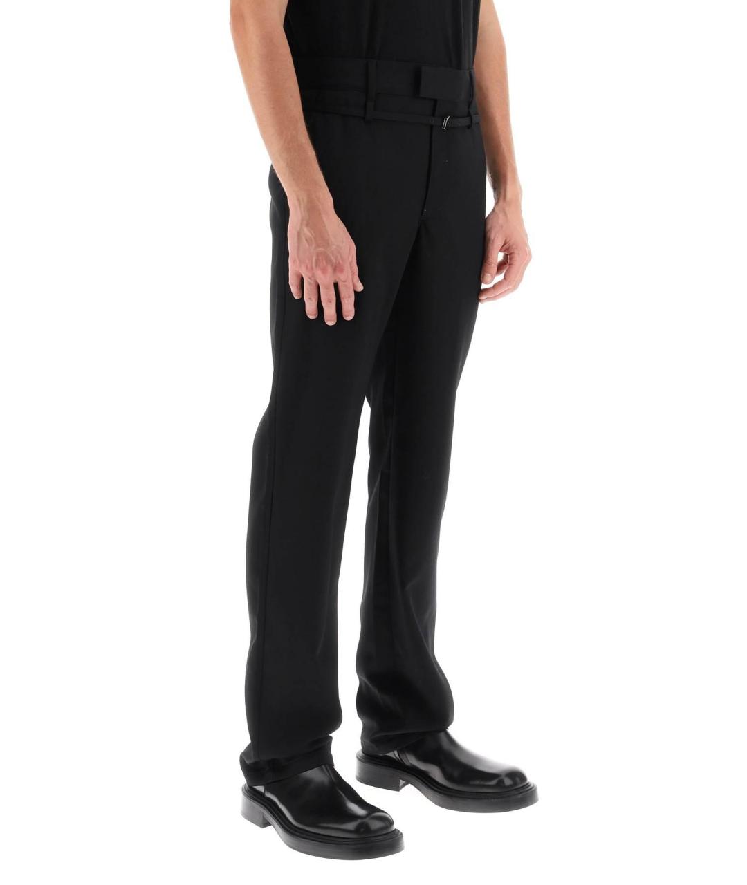 JACQUEMUS Черные шерстяные повседневные брюки, фото 4