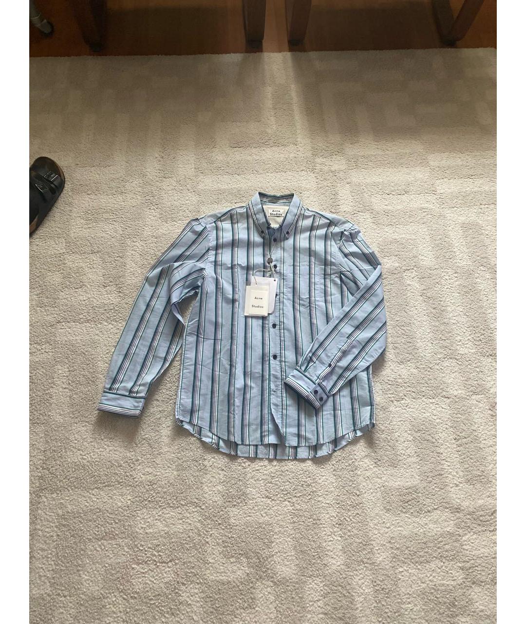 ACNE STUDIOS Голубая хлопковая кэжуал рубашка, фото 6