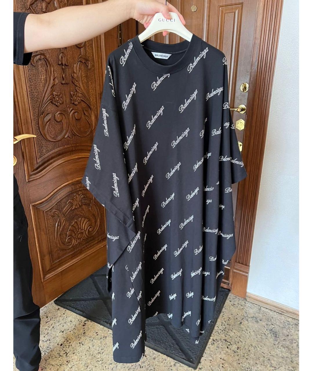 BALENCIAGA Черное хлопковое повседневное платье, фото 2