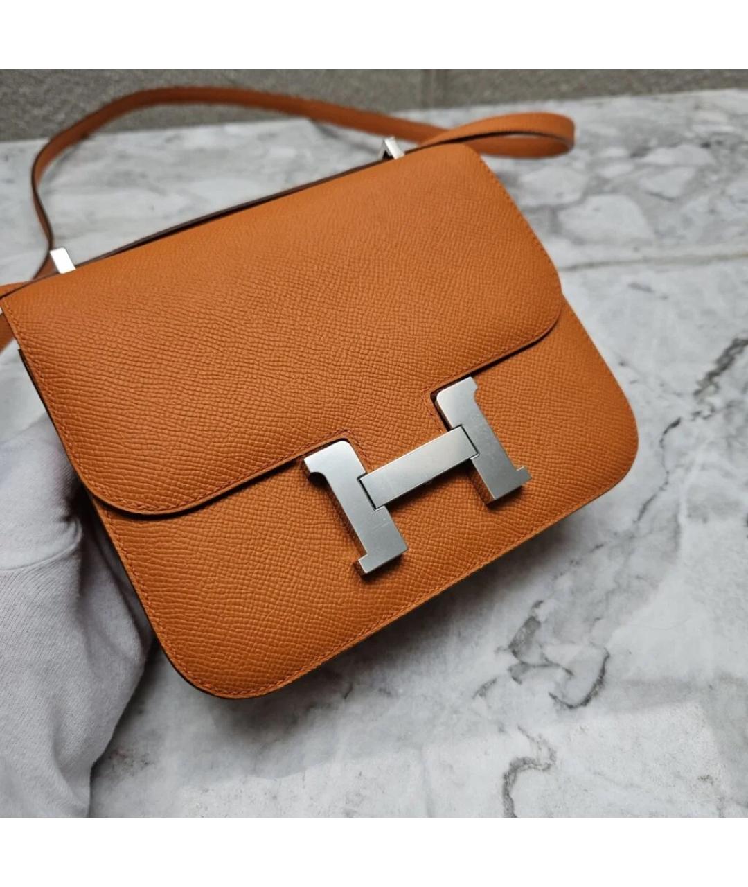 HERMES PRE-OWNED Оранжевая кожаная сумка через плечо, фото 2