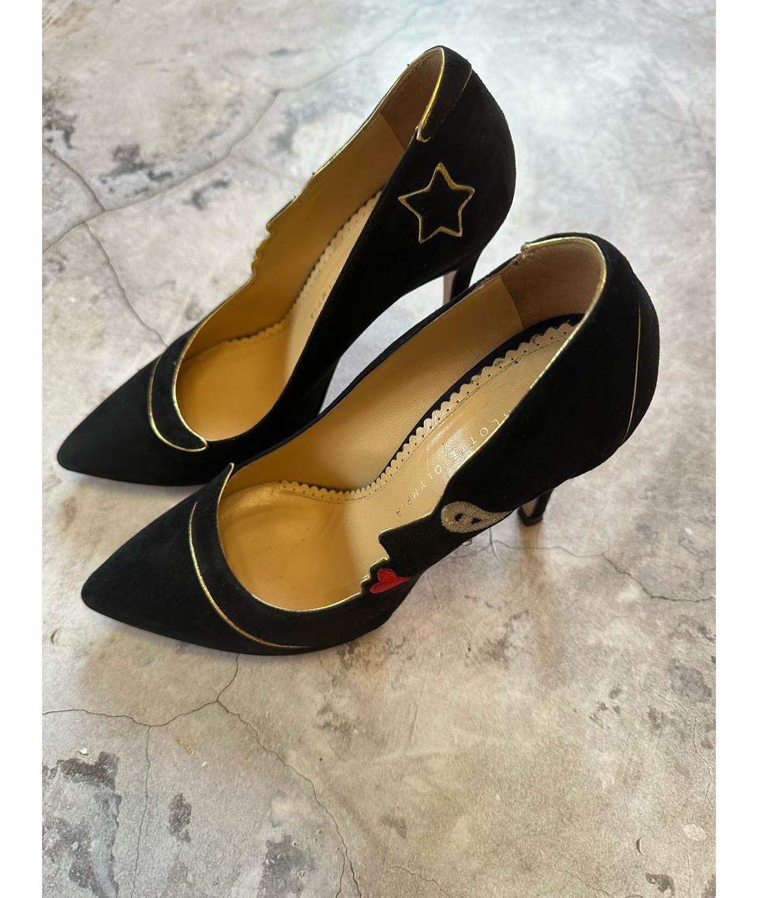 CHARLOTTE OLYMPIA Черные замшевые туфли, фото 3