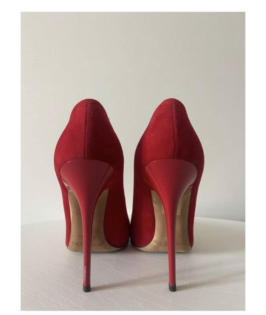 JIMMY CHOO Красные замшевые туфли, фото 4