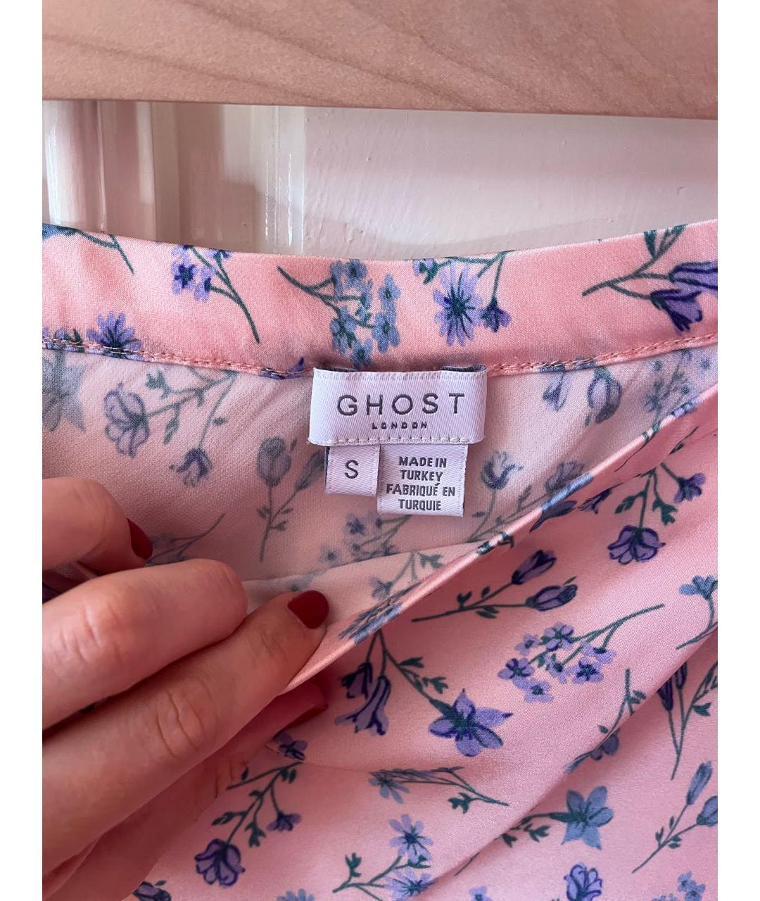 GHOST Розовая вискозная юбка миди, фото 3