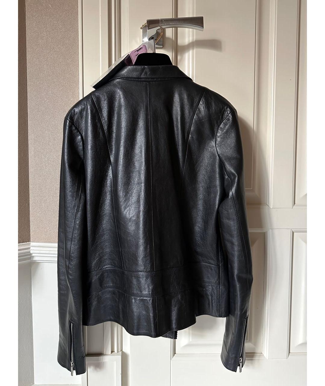 CHANEL PRE-OWNED Черная кожаная куртка, фото 2