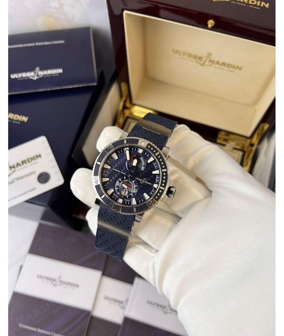 Ulysse Nardin Синие металлические часы, фото 4