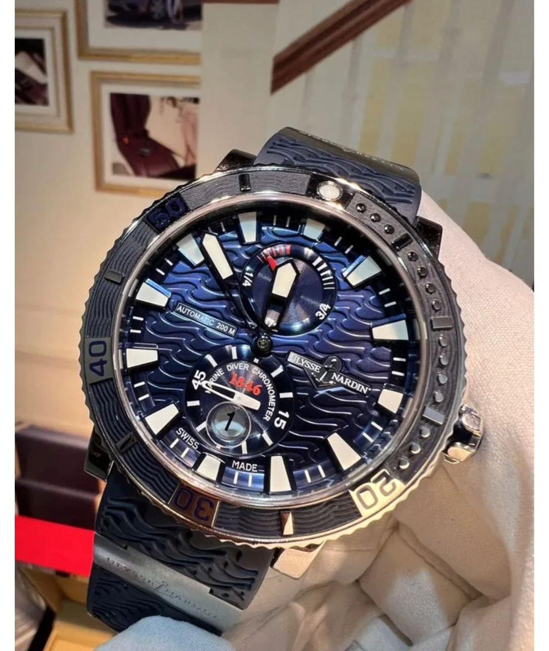 Ulysse Nardin Синие металлические часы, фото 2