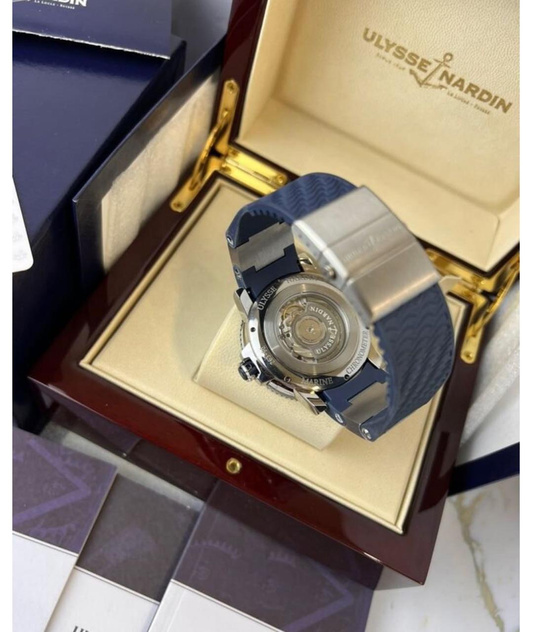 Ulysse Nardin Синие металлические часы, фото 5