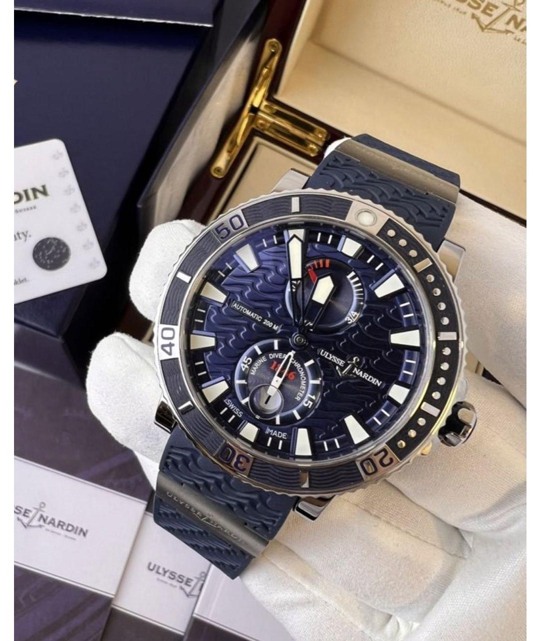 Ulysse Nardin Синие металлические часы, фото 6