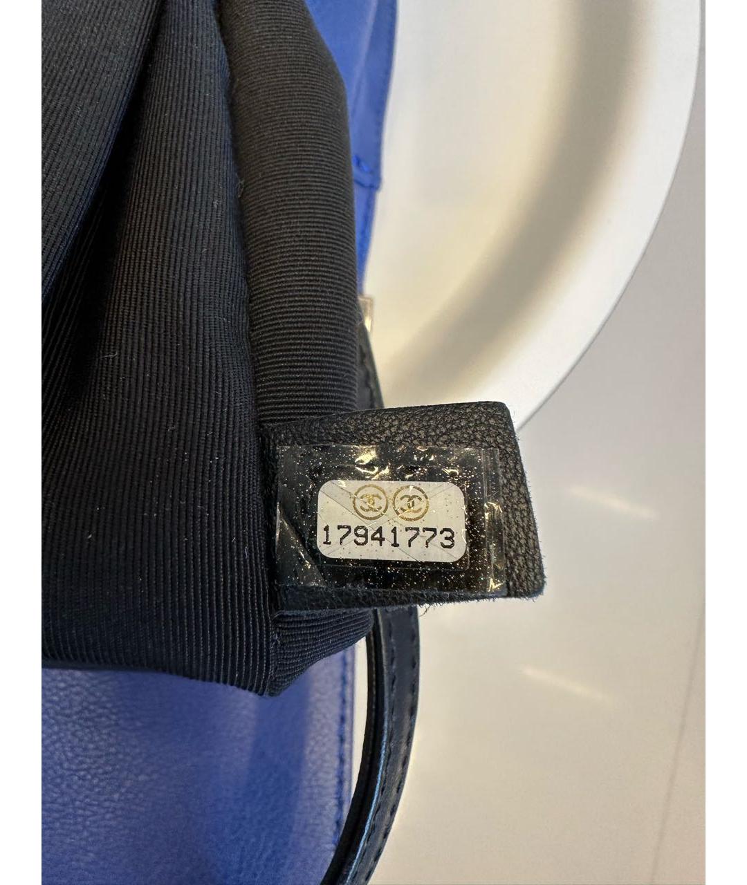 CHANEL PRE-OWNED Синяя кожаная сумка через плечо, фото 5