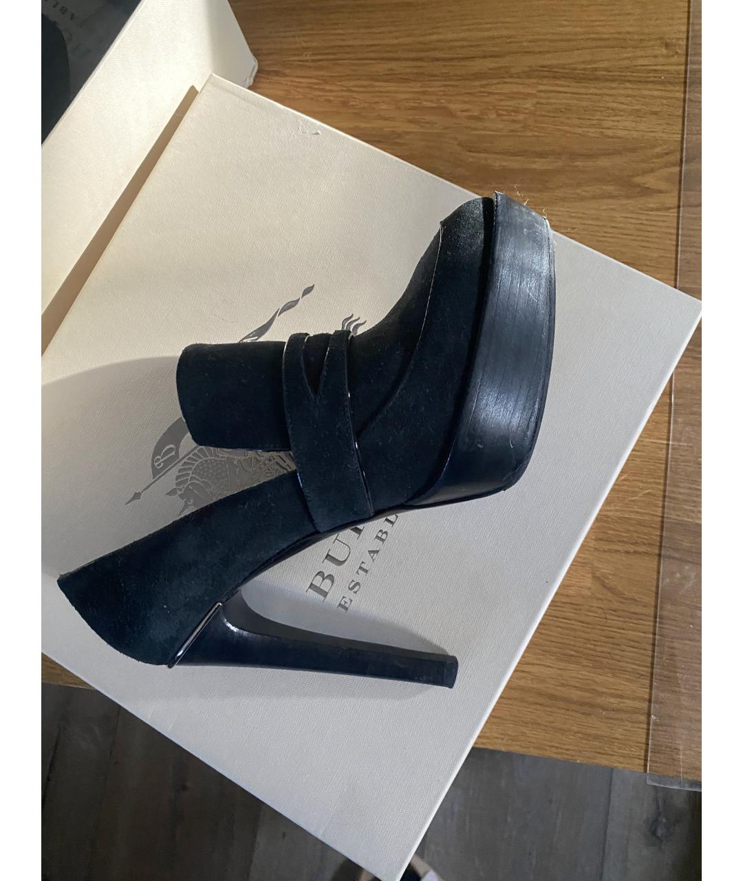 BURBERRY Черные замшевые туфли, фото 4