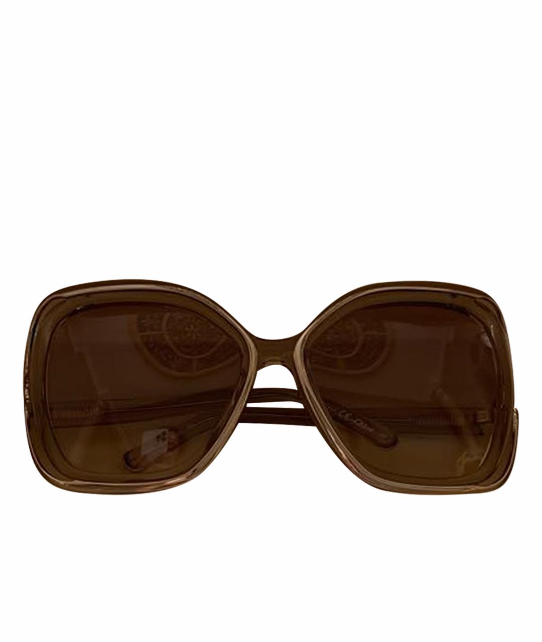 CHLOE Золотые пластиковые солнцезащитные очки, фото 1