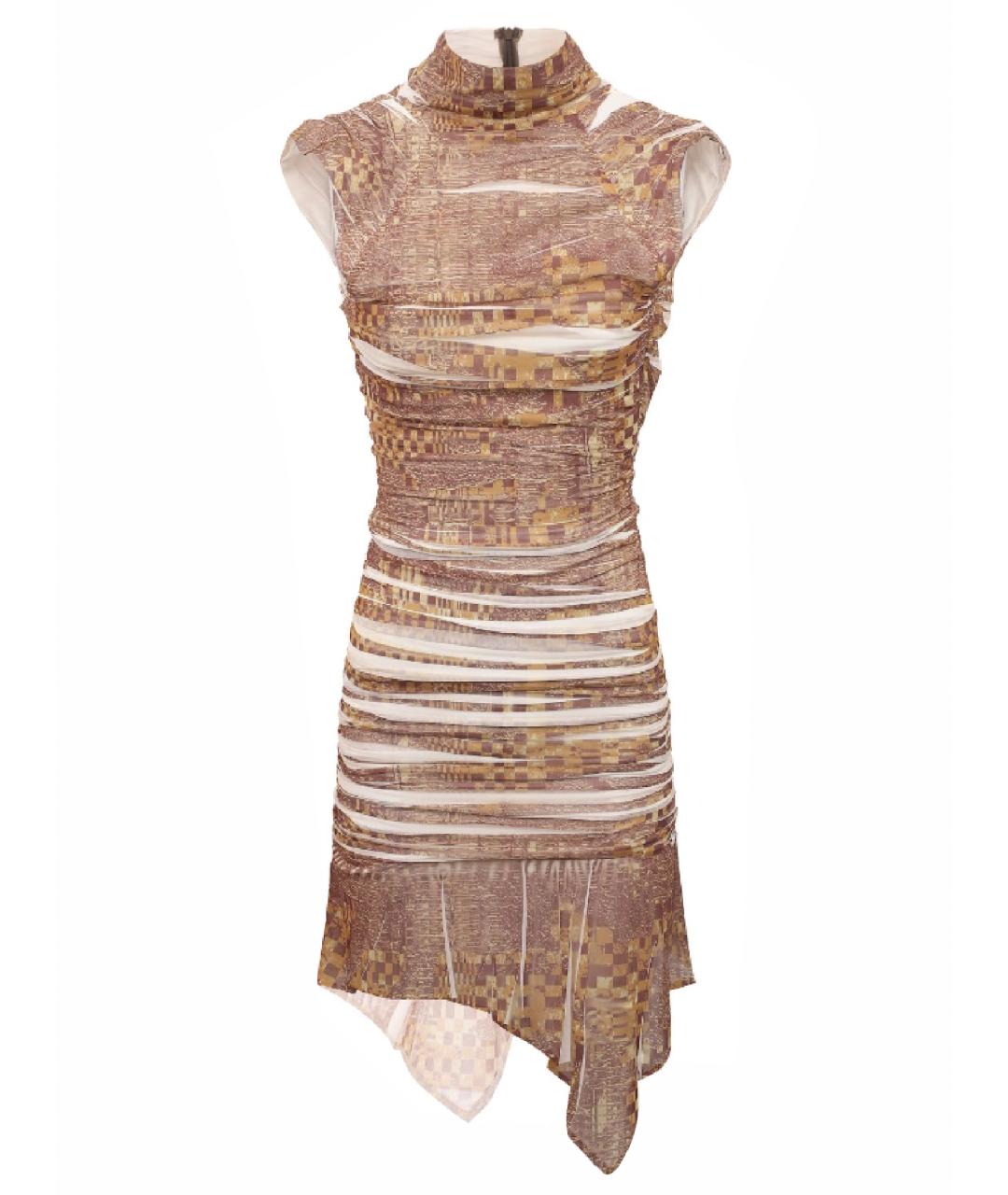 DIESEL Желтое коктейльное платье, фото 1