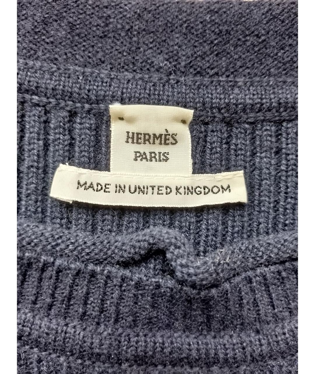 HERMES PRE-OWNED Темно-синий кашемировый джемпер / свитер, фото 3