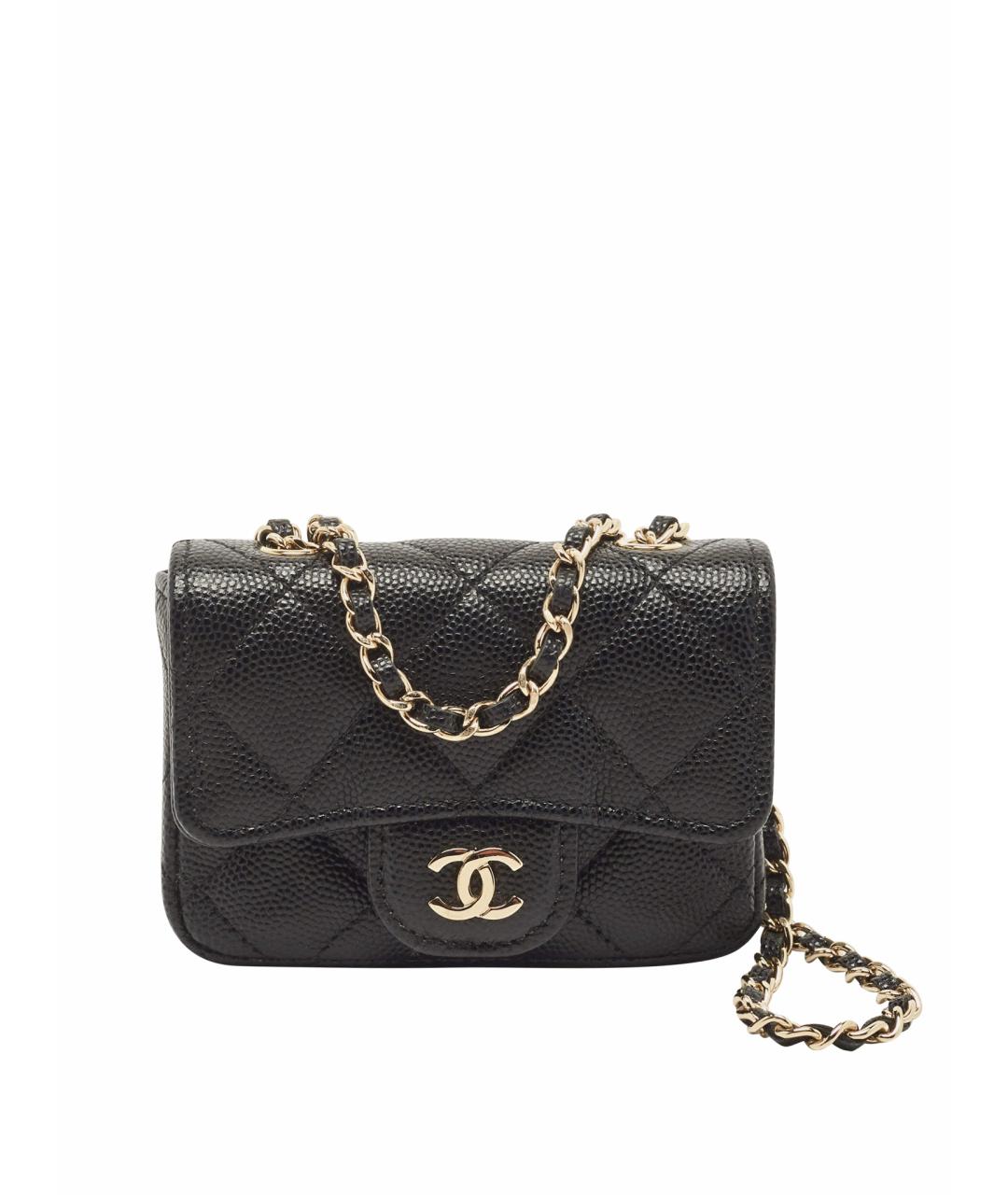 CHANEL PRE-OWNED Черная кожаная поясная сумка, фото 1