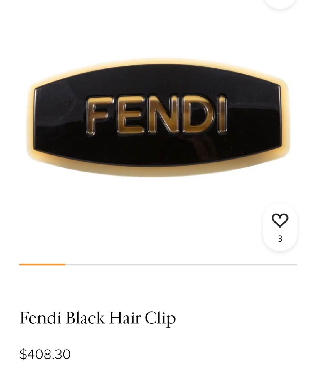 FENDI Коричневая заколка, фото 7