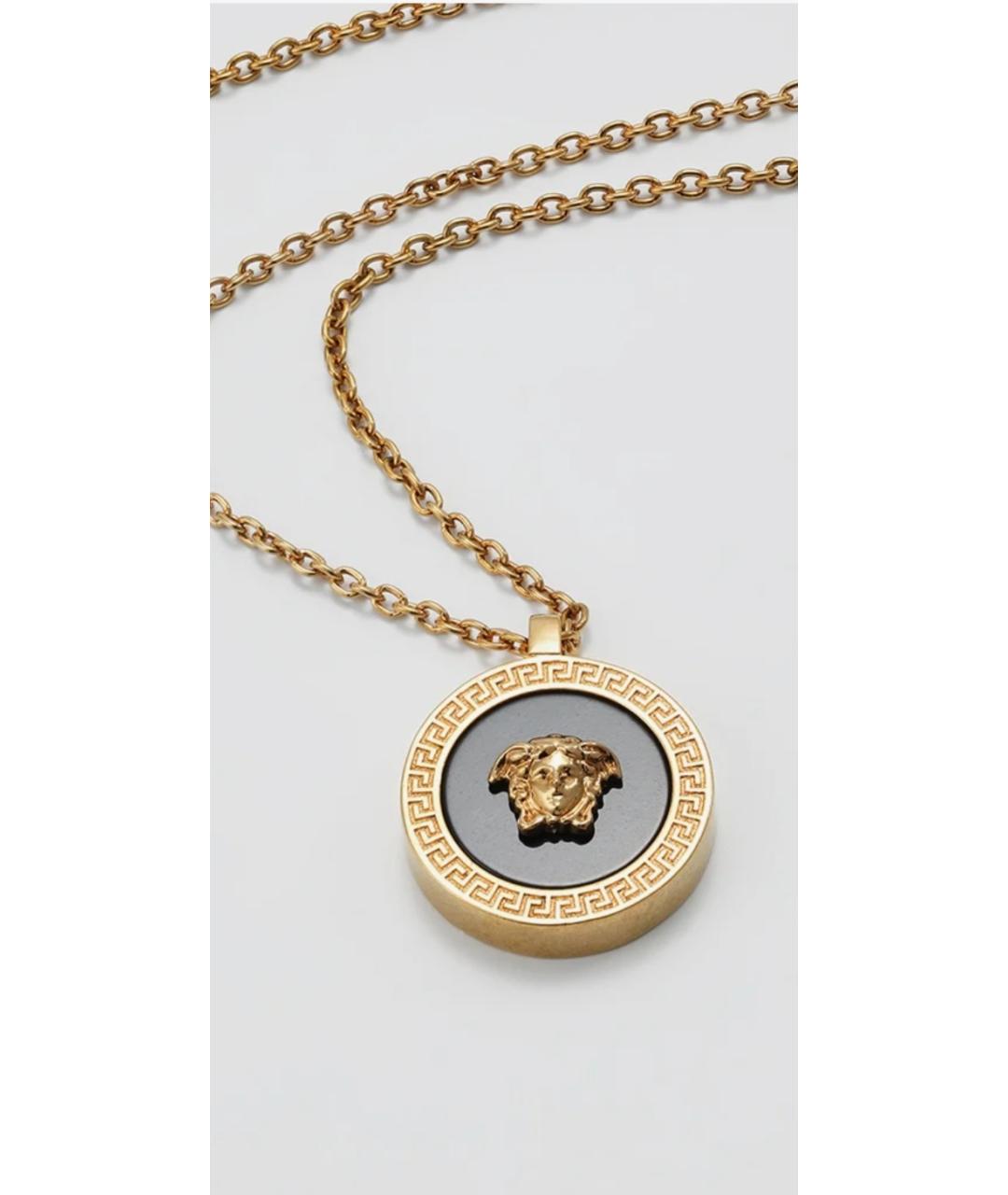 VERSACE Черный кулон из желтого золота, фото 3