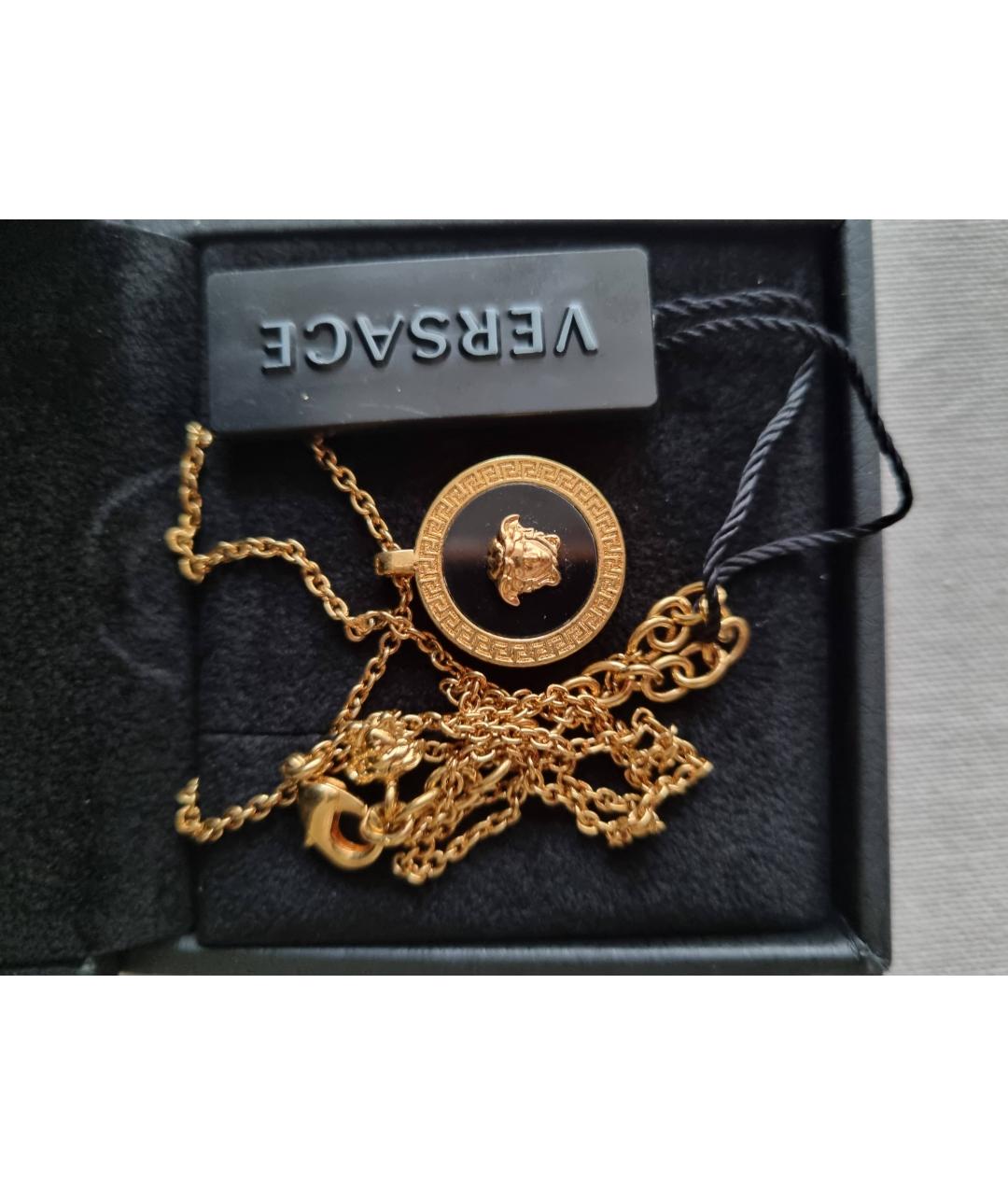 VERSACE Черный кулон из желтого золота, фото 7